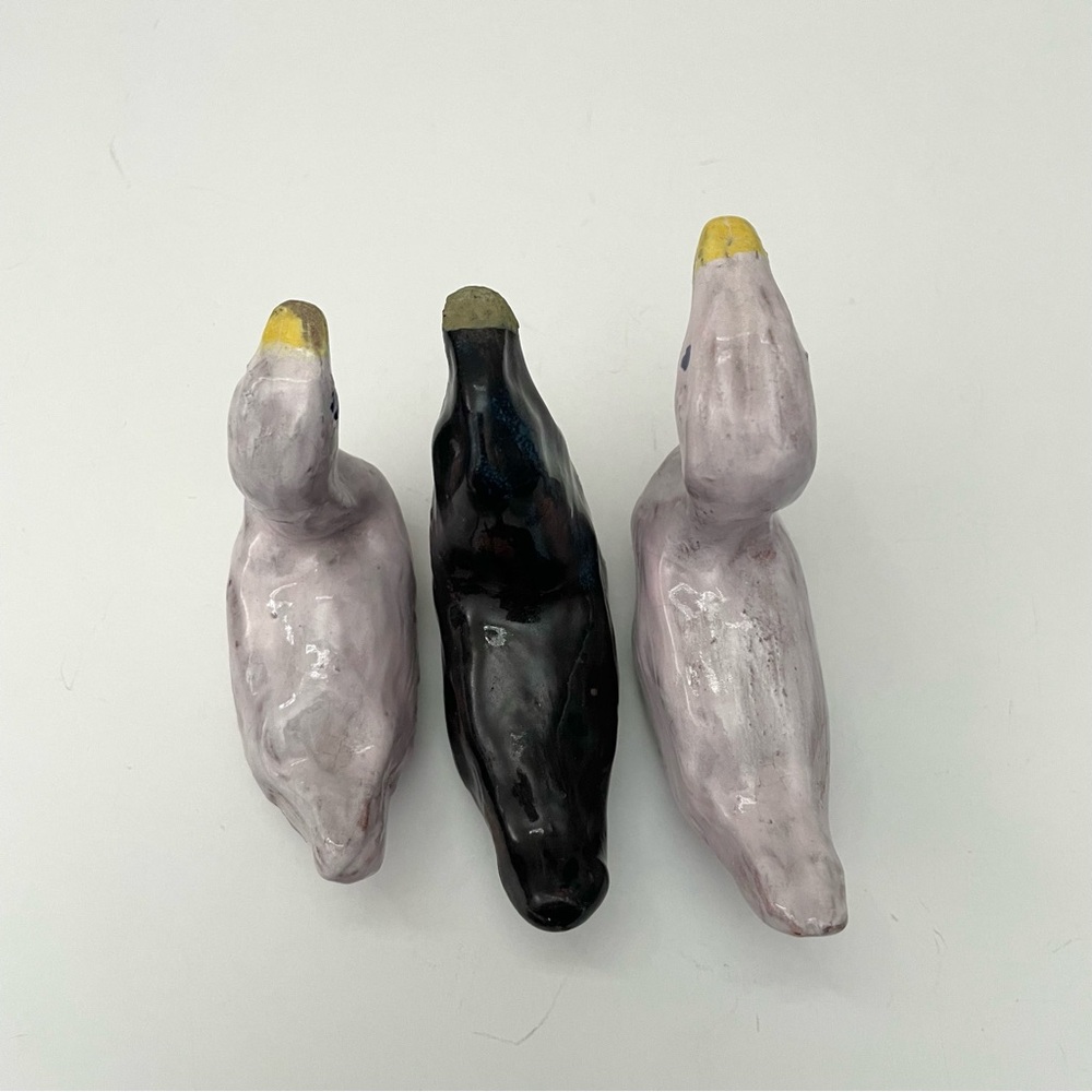 3 vintage primitive redware pottery birds ducks geese - Picture 7 of 14